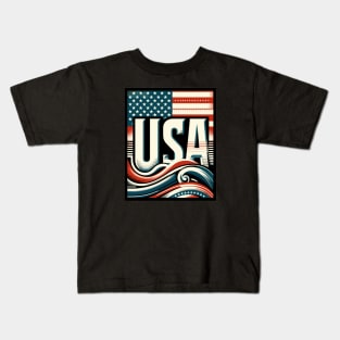 Usa flag vintage Kids T-Shirt